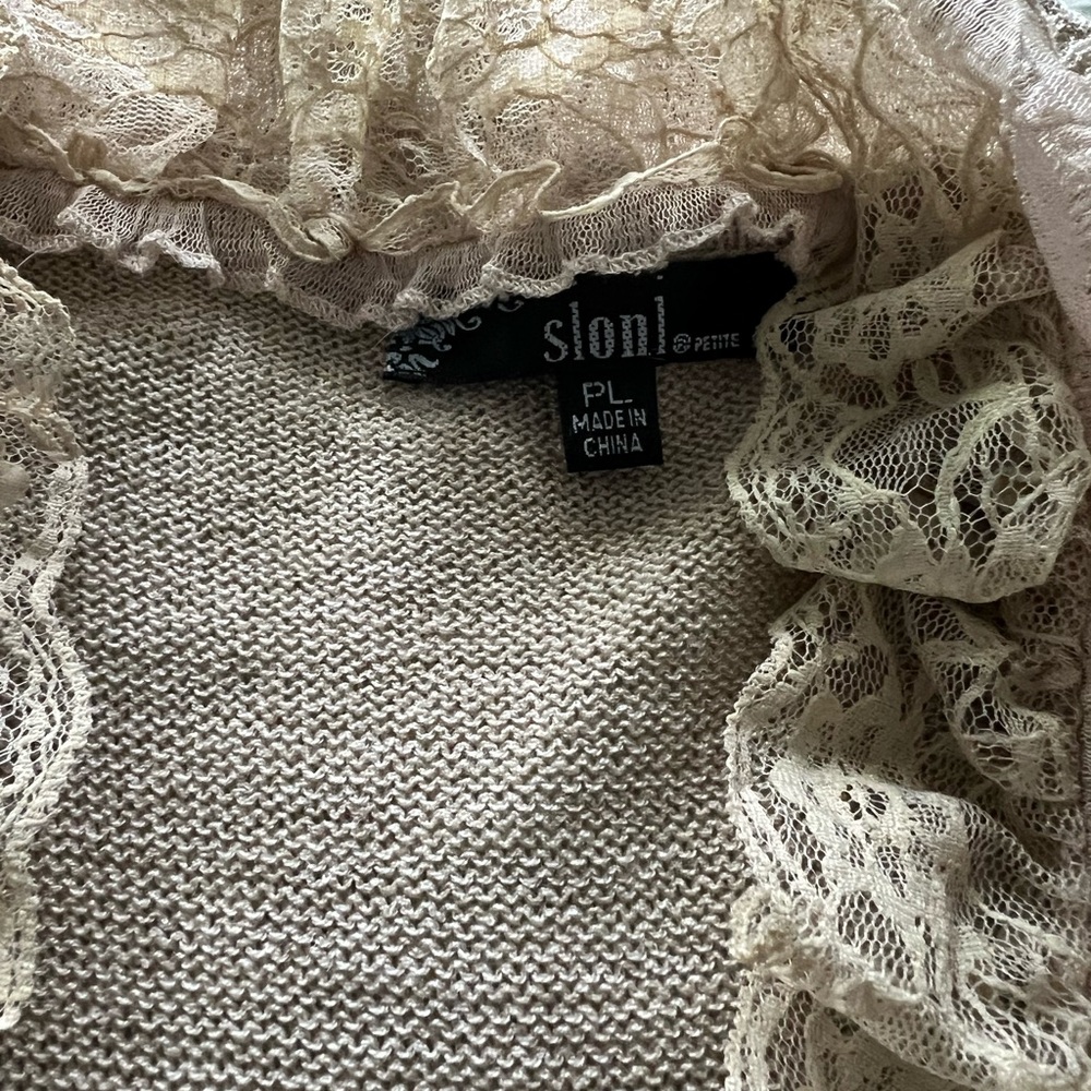SALONI Women's Cream Lace Sweater